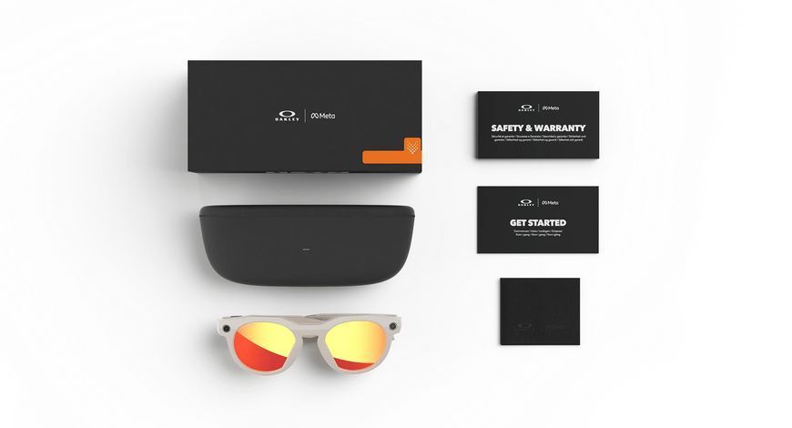 Смарт-окуляри Oakley Meta HSTN Warm Grey Frame / Prizm Ruby Lenses  G0004 фото
